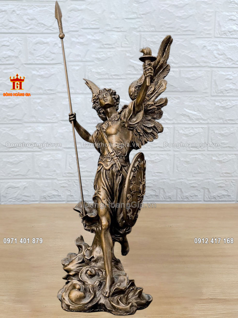 Tượng Công Giáo Tổng Lãnh Thiên Thần bằng đồng được chế tác hoàn toàn thủ công truyền thống